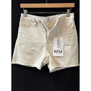 Women’s RFM Essential White Jean Shorts Sz M